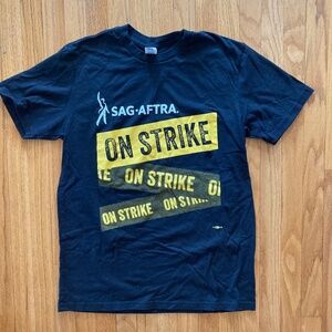3/$15 Sag Aftra Union Strike T-shirt, Black, Size M, USA Made, Men/Women Cotton